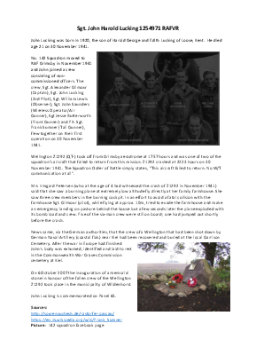 A preview of a PDF biography for Lucking, John Harold